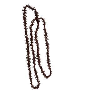 Necklace Vintage Hawaiian Koa Seed 46" long continuous loup handmade brown